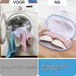 Beha-inzetstukken voor Wasmachine - Wit - 28 x 15 cm - Polyester Wasnet met Ritssluiting - Voor Beha's en Lingerie — thumbnail 4