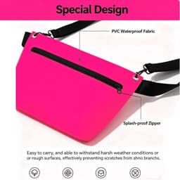 Outdoor rugzak, 6 l, lichte droogzak, met verstelbare schouderriem, geschikt voor kamperen, wandelen, strand, kajakken, zwemmen, roze fuchsia, Waterdichte tas — thumbnail 2