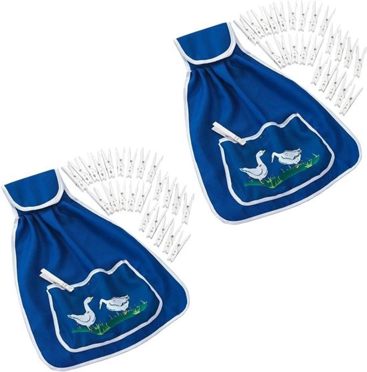 Wasknijperzakken met knijpers - Knijperhouder set - Wassen en drogen - Met handige lus - 335 x 45 cm - Donkerblauw — afbeelding 1