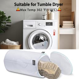 Schoen wasmachine tas, wasschoenen tassen, sneaker wassen beschermer zak, Sandwish Mesh, wit — thumbnail 3