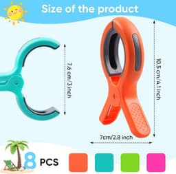 Grote Winddichte Handdoekclips - 8 stuks - Voor Strandbedden, Ligbedden, Badhanddoeken, Kleding en Eettafels — thumbnail 5