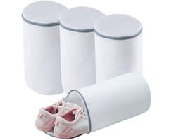 Set van 4 Schoenen Waszakken - Grijze Mesh met Rits