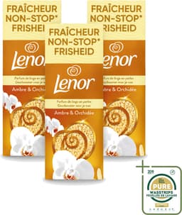 3 x Lenor – Geurbooster – Amber & Orchidee – 12 Wasbeurten – 155 g - Wasstrips - Geurparels - Wasgeur - Luxegeur - Orchidee - Vanille — thumbnail 1