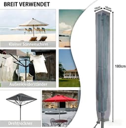 SnelShoppen - Waterdichte Roterende Waslijn Cover 180cm - Winddichte Bescherming voor Tuin, Terras en Balkon - Groen met Rits — thumbnail 4