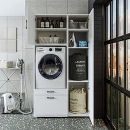 Roomart SERIE 2 Wasmachine Ombouwkast 179x205 cm - met Hoge Kast 45 - Wit — thumbnail 5