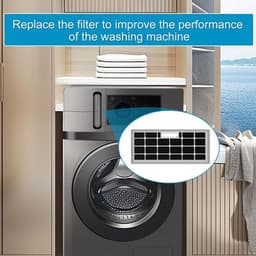 Pluisfilters voor wasmachine-drogercombinatie - Set van 2 - Wasbaar en herbruikbaar - Vervangingsschuim - Zwart - Geschikt voor WH01X35719-model - Filter voor schone was - Duurzame kwaliteit — thumbnail 3