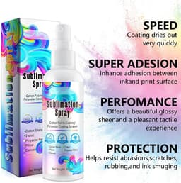 100 ml sublimatie coatingspray voor katoenen en polyester stoffen, T-shirts, canvas zakken, sneldrogend, super hechting, hoogglans — thumbnail 2