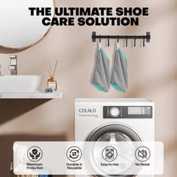 Schoenenzakken 2 stuks - waszak voor sneakers - met 360 graden reinigingsfleece - perfect voor wasmachine en droger - Vemera — thumbnail 2