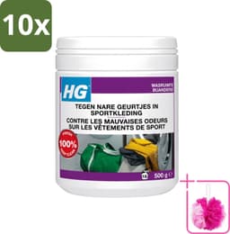 10 x HG - Wasruimte - Tegen Nare Geurtjes In Sportkleding - Wasmiddeltoevoeging - 500 g - Bulkverpakking - Geurverwijdering sportkleding - Douchemop - Stankmoleculen verwijderen — thumbnail 1