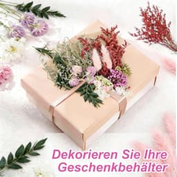 Gedroogde bloemen decoratieset, natuurlijk boeket droogbloemen, decoratie om te knutselen, met 2 clips en 20 rond dubbelzijdig plakband, 15 mm, voor woonkamer, huishouden, tafeldecoratie (kleur 1) — thumbnail 4