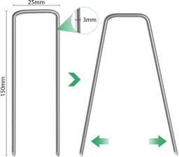 Set van 100 Gegalvaniseerde Stalen Grondankers 150x25 mm - Ø3 mm — thumbnail 3