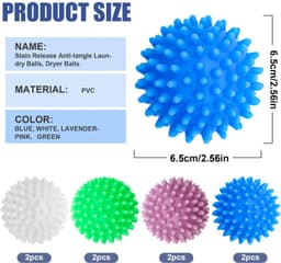Set van 8 Herbruikbare Droogballen voor Wasmachine — thumbnail 5