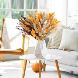 105 stuks herfstdecoratie herfstdecoraties - pluizige gedroogde bloem boeket tafel boho natuurlijke bloemen gedroogde konijnenstaarten voor Thanksgiving & bruiloft arrangement — thumbnail 3