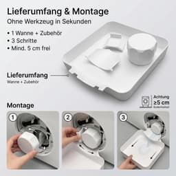 Wasmachine-opvangbak, PP-opvangbak wasmachine met 2 stuks geleidingsplaat en moer voor noodlediging, stabiele afvoerbak wasmachine Samsung en de meeste wasmachines — thumbnail 3