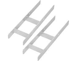 KOTARBAU® H Instortanker - Paalhouder in Beton Storten 160 x 600 mm 2 Stuks - Betonanker voor Houten Palen - Paaldrager Beton - Kolomvoet Beton - Thermisch Verzinkte Paalhouder