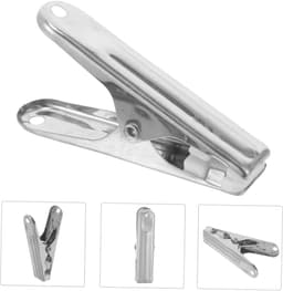 Wasknijpers - 40 Stuks - Wasrek Knijpers - Gordijnclips - RVS - Winddicht - Multifunctionele - voor Handdoeken, Sokken, Ondergoed, Kleding - 63*15*30mm - Zilver — thumbnail 3