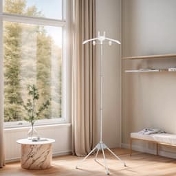 longziming -Opvouwbare Kledingstomer Standaard – Verstelbare Hoogte, Lichtgewicht & Draagbaar met Kledingclips – Geschikt voor Hand- en Verticale Stomers — thumbnail 5