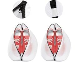 2 stuks - Schoenen Waszak - 42*24*24 cm - Wasnet voor Schoenen - Schoenwaszak - voor schoenen of sneakers - wasnet zakken - schoenen waszak opbergruimte - bescherm uw schoenen tegen beschadigingen - waszak - voor het wassen, opbergen en reizen - wit — afbeelding 1