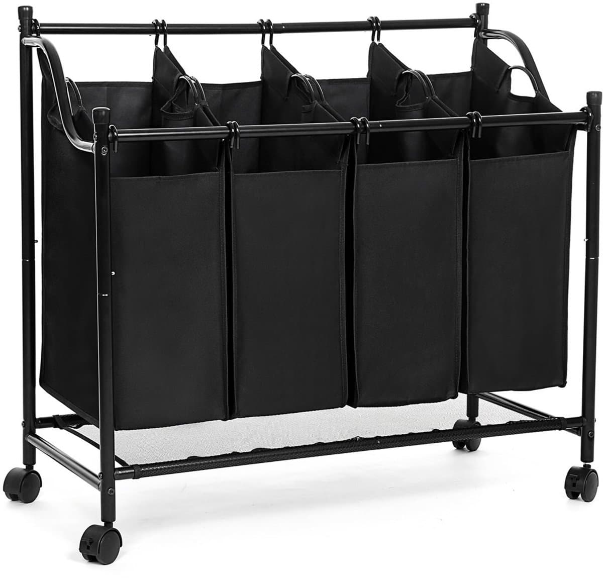 Hoppa! - Wasmand met vakken - Zwart - Polyester - 87,5 x 38,5 x 81 cm — afbeelding 1