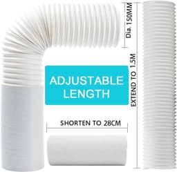 Afvoerslang 150 mm - Flexibele en Duurzame Slang voor Airconditioning en Wasdrogers - Lengte 1,5 Meter — thumbnail 1