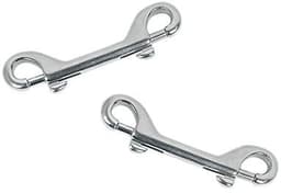5 Pack 3.5 Inch Dubbele Bout Snaps Haak Metalen Clips Sleutelhouder voor Water Emmer Huisdier Feed Emmer Landbouw — thumbnail 2