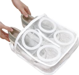 1 Pack Schoenen Waszak - Schoenen Waszak - Sneaker Wasmachine Zak - Hoge Kwaliteit Waszak met Ritssluiting - Herbruikbare en Duurzame Schoenen Waszak met Ritssluiting - Waszak voor Alle Schoenen-M - Wit - 26X25X7.5cm — thumbnail 1