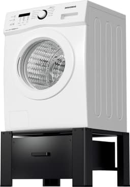 Wasmachine Verhoger - Wasmachine Verhoger met Lade - Wasmachine Sokkel Met Laadcapaciteit tot 150 KG- Wasmachine Kast - Wasmachine Ombouw – Wasmachineverhoger - 62,5 x 54,5 x 32,5 cm - Zwart — thumbnail 1