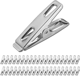 40 Stuks Metalen Wasknijpers - Roestvrijstalen Clips Voor Kleding en Huishoudelijk Gebruik — thumbnail 1