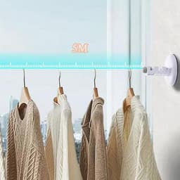 Uitschuifbare Waslijn Drogen 5 Meter voor Binnen Gebruik - Ideaal voor Woonkamer, Badkamer en Balkon — thumbnail 3