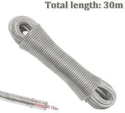 Waslijn 30 meter met stalen kern - Verstelbare lengte voor binnen en buiten — thumbnail 4