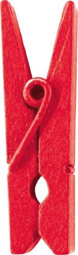 Mini Wasknijpers 24 Stuks - Houten Klemmen in Rood, 2,5 cm — thumbnail 3