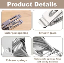 Wasknijpers Sterk - Kledingklemmen Metaal - Kleding Drogen - Roestvrij Staal - 50 Stuks - Zilver — thumbnail 4