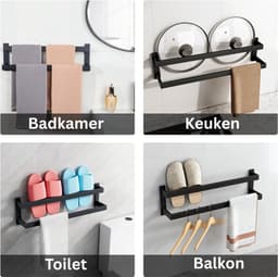DailySupplies® Handdoekrek Radiator - Badkamer - Droogrek - Zwart — thumbnail 5