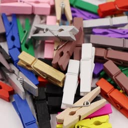 Mini Houten Gekleurde Wasknijpers Licht Roze - Pack van 128 — thumbnail 5
