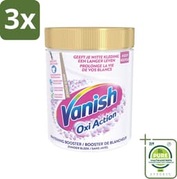 3 x Vanish Oxi Action - Vlekkenverwijderaar - Wasbooster - Zonder Bleek - Witte Was - 1 Kg - Grootverpakking - Vlekkenverwijderaar - Wasverbeteraar - Witwas - Vlekken Verwijderen - Witheid Herstellen — thumbnail 1