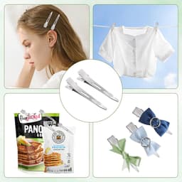 100 Stuks Zilveren Haarspelden Voor Dames, Metalen Alligator Clips 5,5 cm — thumbnail 4