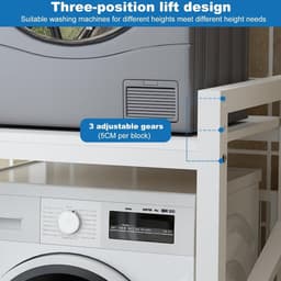 Wasmachinekast – Wasmachine Ombouw – Drogerkast – Wasmachine Meubel – Badkamerkast – Walnoot Kleur – Verstelbare Planken – Gietijzer Frame — thumbnail 5