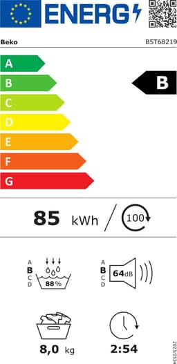 Beko B5T68219 | Warmtepompdroger | 8 kg | B label | Taaldisplay Duits — thumbnail 2
