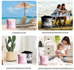 Ultiluxe® Waszakken - 2 Stuks - Reis Waszak - Vuile Waszak - 46 x 58 cm - Met Ritssluiting - Waterdicht Oxford - Grijs/Roze — thumbnail 4