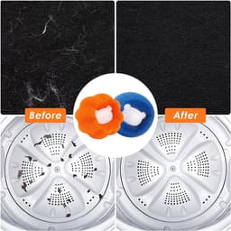 Haarverwijderaar Wasgoed - Pluisballen Wasmachine - Kleding Reinigen - Herbruikbaar Systeem - 8 Stuks - Blauw Oranje — thumbnail 5