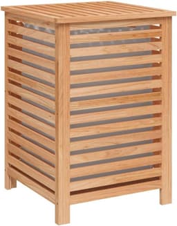 Houten Was Mande - Kleding Opberger - Slaapkamer Organisatie - Verwijderbare Binnenvoering - 45x45x65 cm - Walnoot — thumbnail 4