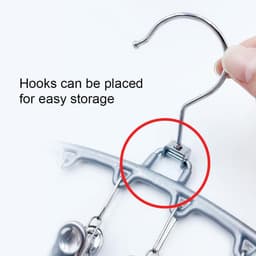 Double Layer Metal Sock Hanger Drying Rack for Socks Hanging Stainless Steel for Socks Underwear (Curved Windproof Sock Drying Rack-2) — thumbnail 5