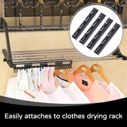 Hangers voor sokken en ondergoed - 4 stuks winddichte sokkenhouders voor wasrek — thumbnail 3