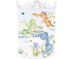 Grote Draak Kid Jongen Meisje 45L Wasmand met Handvat Opvouwbare Ster Wolk Kleding Speelgoed Blauw Opbergmand met Deksel voor Nursery.