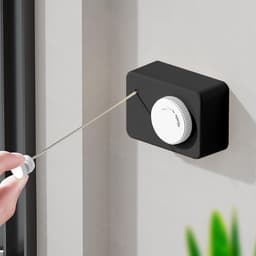 Uittrekbare waslijn, 4,2 m waslijn, uittrekbare muur, vaste onzichtbare waslijn uittrekbaar voor balkon, binnen, tuin, draagvermogen 20 kg (groen) — thumbnail 4