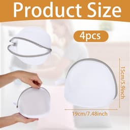 SnelShoppen - Pack van 4 Bra Washing Net 19 x 17 cm - Mesh Waszak voor Bh's, Ondergoed, Kleding - Bescherming tijdens Machinewassen - Lingerie Waszak — thumbnail 4