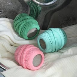 3 stuks siliconen wasballen - anti-klit en gemakkelijk schoon te maken - kledingverzorgings- en reinigingsballen - wasmachine-schrobballen - 7 * 4,5 cm - geschikt voor wasmachine-onderhoud thuis - lichtblauw + groen + roze — thumbnail 5