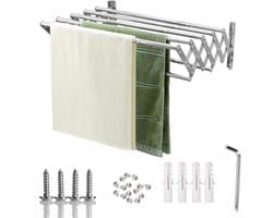 Wall Tumble Dryer, Collapsible 80 cm, with 5 Stainless Steel Poles, for Balcony or Utility Room, Maximum Load Capacity - ShopVlot