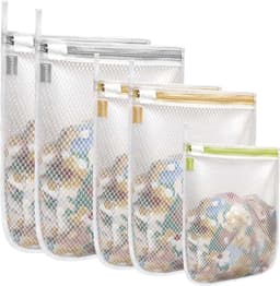 Waszakken, Wasmachine-Waszakken, Herbruikbare En Duurzame Mesh-Waszakken Voor Delicate Blouses, Kousen, Ondergoed, Bh's, Lingerie En Babykleding - 5-Delige Set (2L + 2M + S) — thumbnail 1