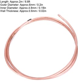 Dailygoods- Koperen Buis 6 mm - Buitendiameter 6 mm - Binnendiameter 4,8 mm - Lengte 2 m - Wanddikte 0,6 mm - Koper (C1100 T2) - Koelleiding — thumbnail 2